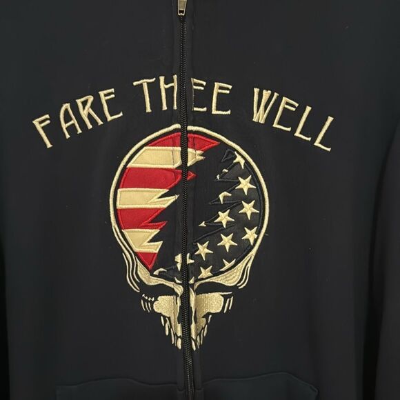 GRATEFUL DEAD blue vintage zip hoodie 50th anniv show Fare Thee Well medium - Picture 8 of 11